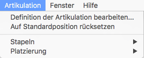 Expanded Articulation menu