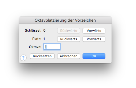 Dialogbox Oktavplatzierung der Vorzeichen