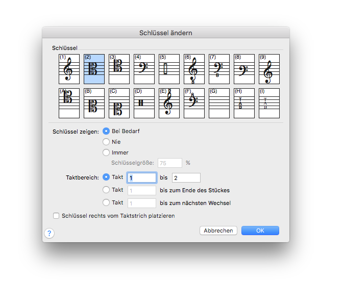 Dialogbox Schlüssel ändern