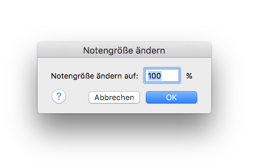 Dialogbox Notengröße ändern