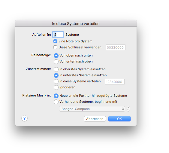 Dialogbox In diese Systeme verteilen