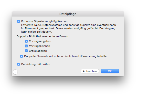 Dialogbox Dateipflege