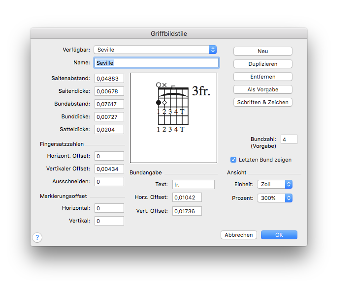 Dialogbox Griffbildstile