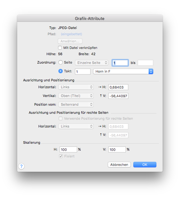 Dialogbox Grafik-Attribute