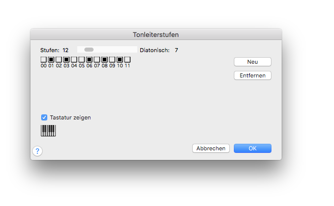 Dialogbox Tonleiterstufen