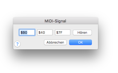 Dialogbox MIDI-Signal