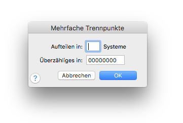 Dialogbox Mehrfache Trennpunkte