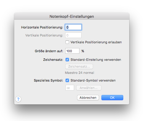 Dialogbox Notenkopf-Einstellungen