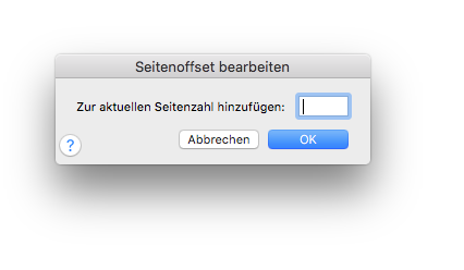 Dialogbox Seiten-Offset bearbeiten