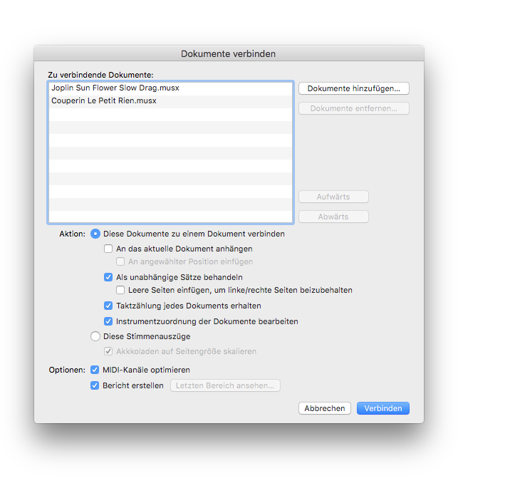 Dialogbox Dokumente verbinden