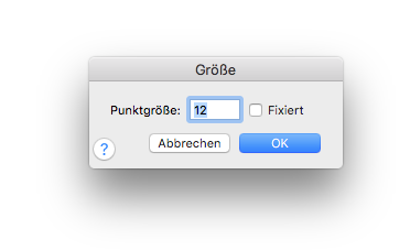 Dialogbox Größe