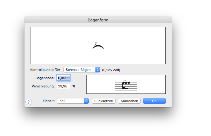 Dialogbox Bogenform