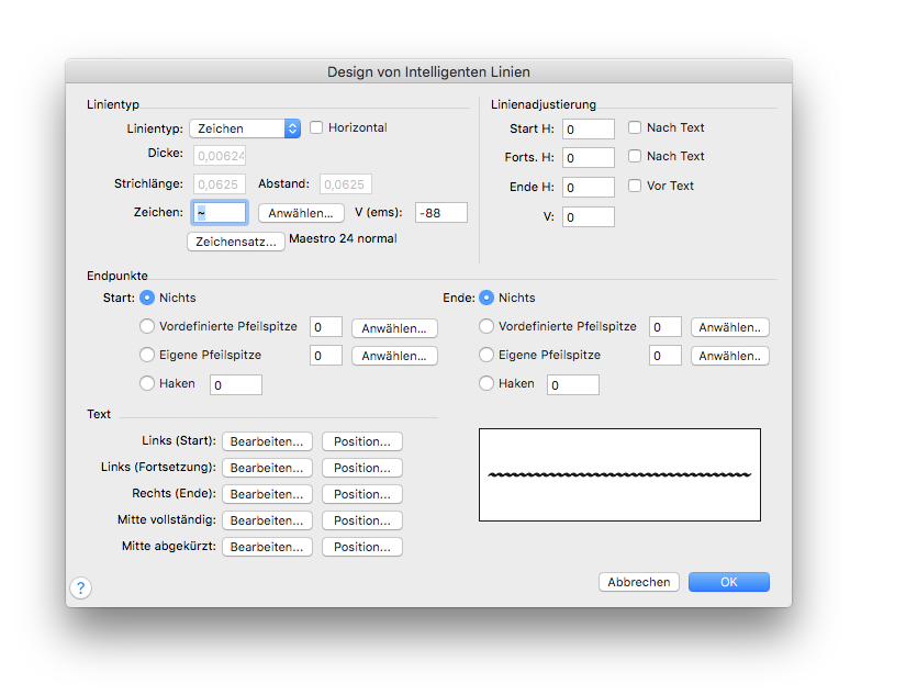 Dialogbox Design von Intelligenten Linien