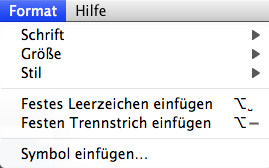 Format-Menü
