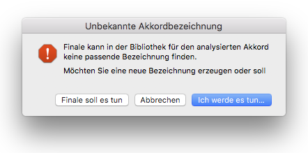 Dialogbox Unbekannte Akkordbezeichnung