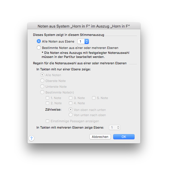 Dialogbox Noten aus System __ im Auszug __