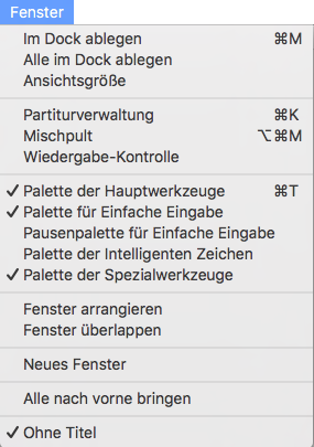 Fenster-Menü