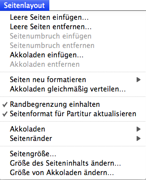 Seitenlayout-Menü