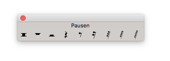 Dialogbox Pausen-Palette für Einfache Eingabe