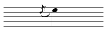 Beispiel Vorschlagsnote (Hauptnote Notenhals abwärts)