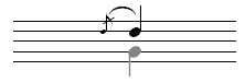 Dialogbox Vorschlagsnote in Ebene mit Notenhals aufwärts