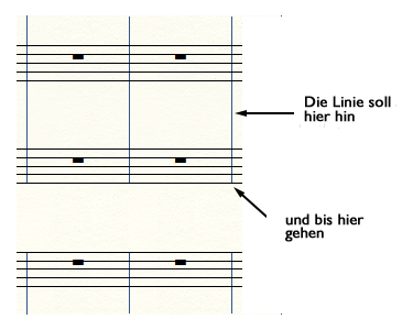 Beispiel unterbrochener Taktstrich