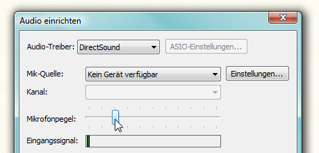 Dialogbox mit Schieberegler