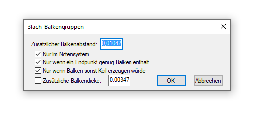 Dialogbox 3-fach Balkengruppe