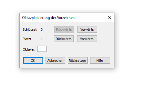 Dialogbox Oktavplatzierung der Vorzeichen