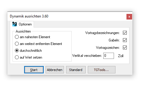Dialogbox Dynamik ausrichten