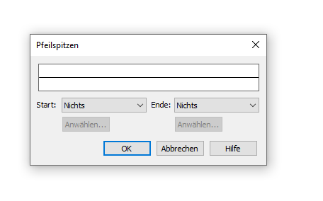 Dialogbox Pfeilspitzen