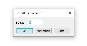 Dialogbox Grundlinienversatz