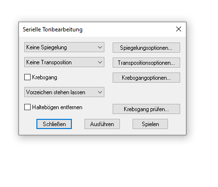 Dialogbox Serielle Tonbearbeitung