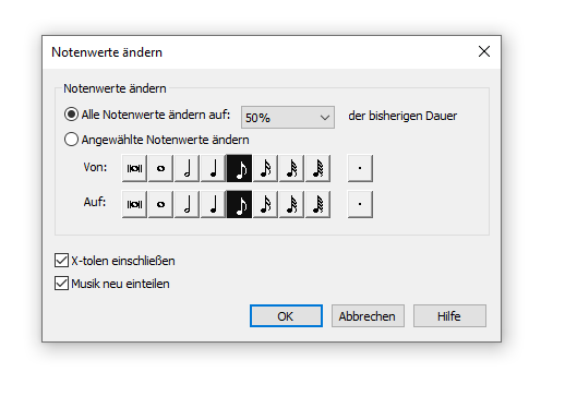 Dialogbox Notenwerte ändern