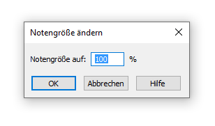 Dialogbox Notengröße ändern