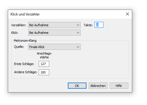 Dialogbox Klick und Vorzähler