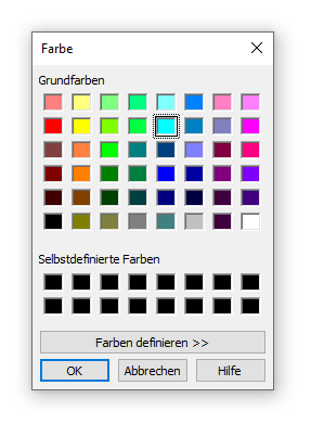 Dialogbox Farbe