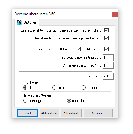 Dialogbox Systeme überqueren