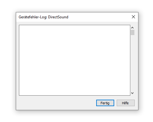 Dialogbox Gerätefehler-Log