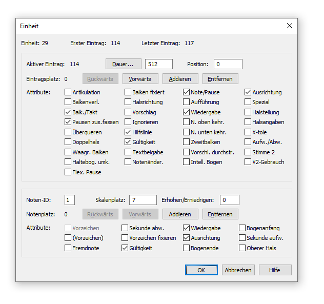 Dialogbox Einheit