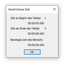 Dialogbox Verstrichene Zeit