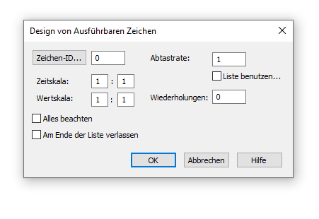 Dialogbox Design von Ausführbaren Zeichen