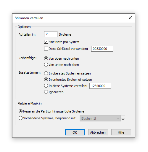 Dialogbox Stimmen verteilen