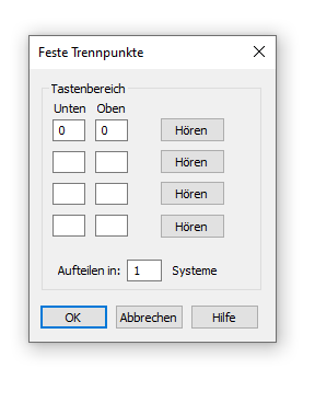 Dialogbox Feste Trennpunkte