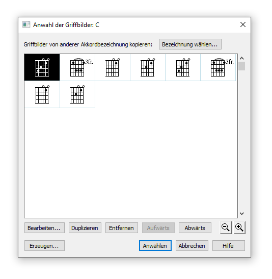 Dialogbox Anwahl der Griffbilder (Dialogbox)