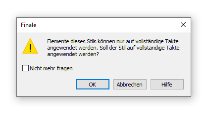 Dialogbox Notensystemstile – Ganzer Takt