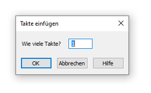 Dialogbox Takte einfügen