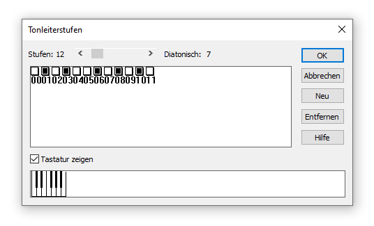 Dialogbox Tonleiterstufen