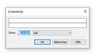 Dialogbox Liniendicke