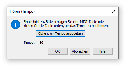 Dialogbox Hören (Tempo)